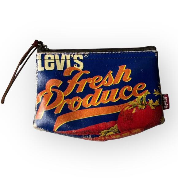 Vintage Y2K Levi's Fresh Produce Coin Purse Leather Wallet - Picture 1 of 7